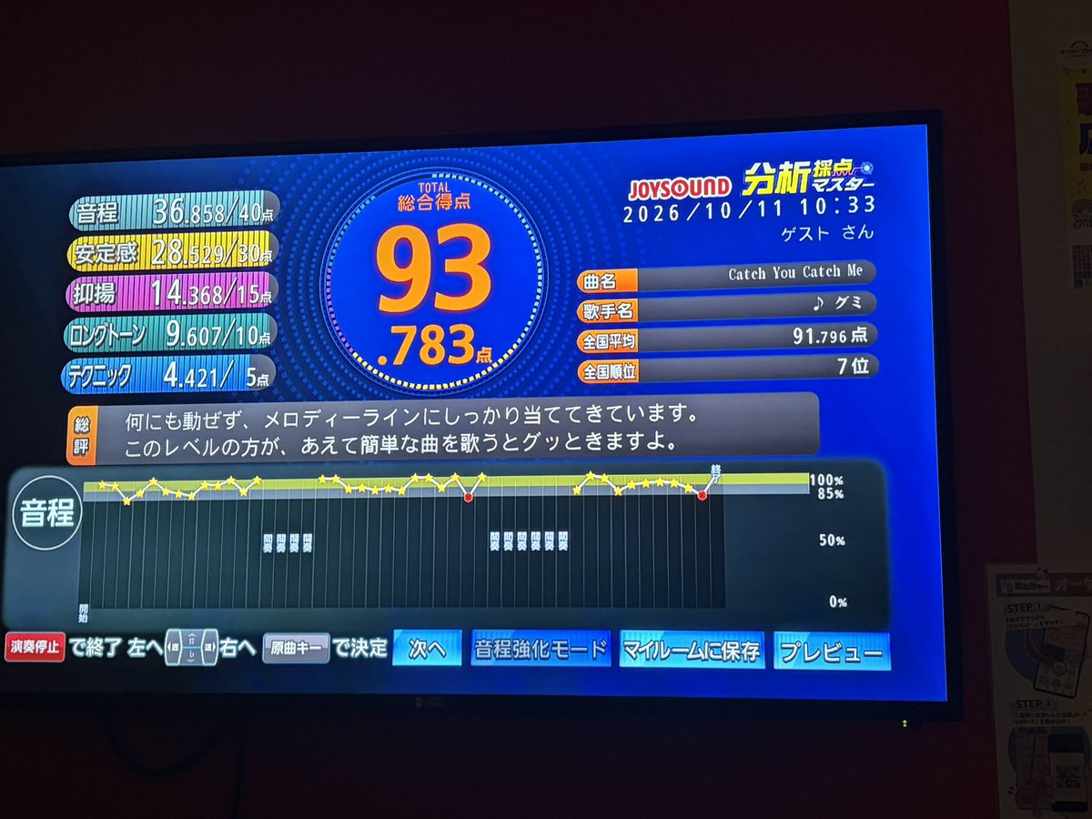 Himemee73's tweet photo. カラオケ行ったら嬉しすぎる事起きた
😭😭😭
93点とかはじめてだよおお😭😭😭 https://t.co/g3wJnMT33M