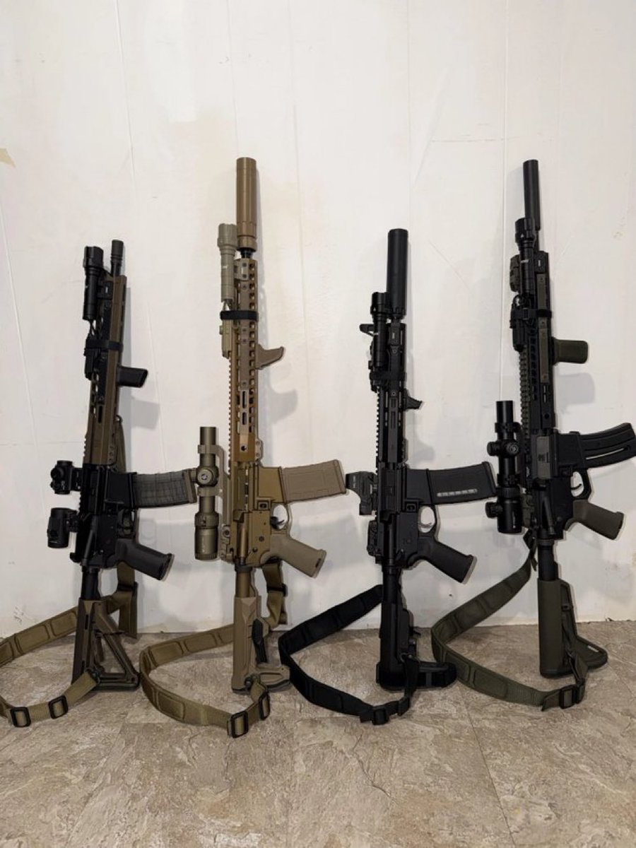Agbasala12ff's tweet photo. You’re tasked with setting up a four-man recce element for a mixed-terrain region where engagements could range from 25m up to 500m.

How would you assign each of these setups across the pointman, primary rifleman, precision support, and rear security roles? https://t.co/AQyJULI5TV