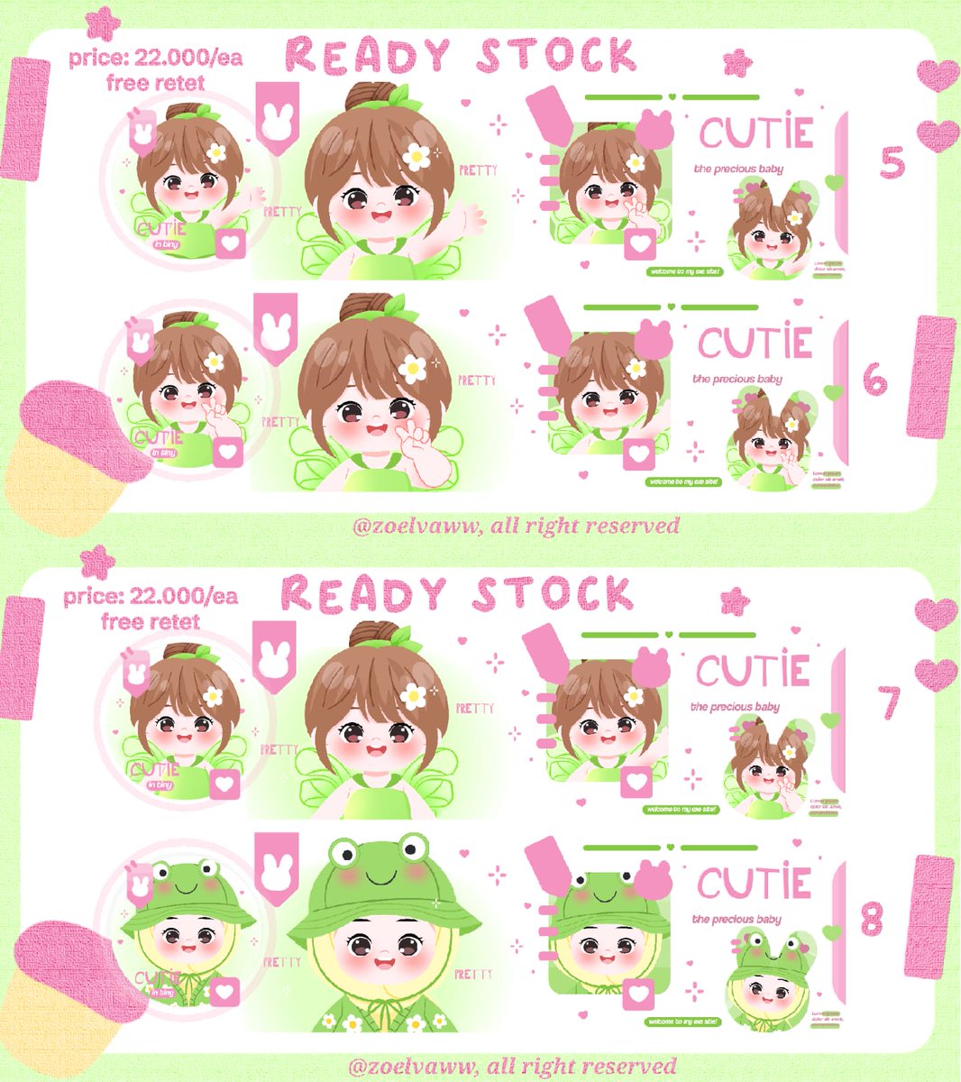 zoelvaww's tweet photo. help rt, thanks! 🩷

haii aku ada 8 ready stok layout chibi cewe gemas harganya hanya 22.000/ea (free retext ) layout nya avail bundle wabis. yuk di take layout nya 💗 

layout x only: 22k/ea
layout wabis only: 20k/ea
bundle wabis: 40k/ea

#zonauang https://t.co/wrwolHDM7T
