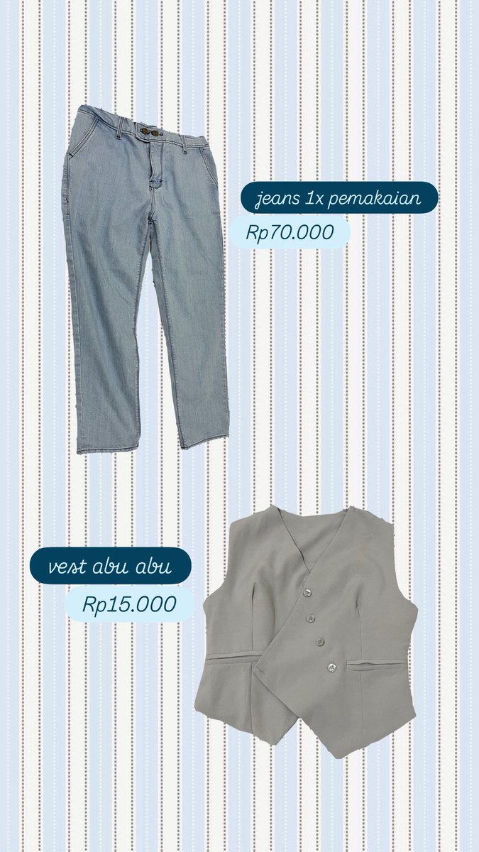 junhuihuicat's tweet photo. preloved tembalang (celana jeans &amp; vest) https://t.co/wEdd3PSmEY