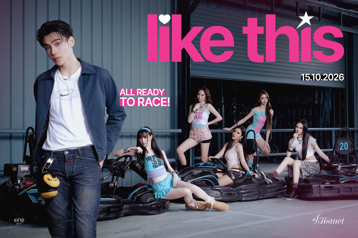 KiismetOfficial's tweet photo. READY TO RACE 🏁
GROUP SET UNLOCK 🏎️💨

Like This - Kiismet 
👑 YouTube : one music
🕝 15.10.26

2nd Single from Kiismet
#KiismetLikeThis
#PEEMWASU
#LikeThis #Kiismet
#onemusic #one31 https://t.co/IYyl0wCb4w