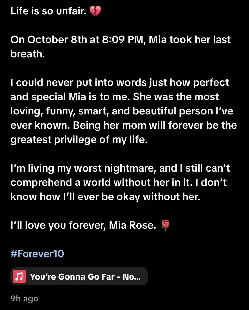 bannerman_updts's tweet photo. Mia took her last breath on october 8th 2026. Please go and show some love to her mum. And please, for the love of god, don't turn this into any kind of fanwar. 

#restinpeaceMia #Forever10 

https://t.co/VZVwArq1s5 https://t.co/5X0jOtVEH6