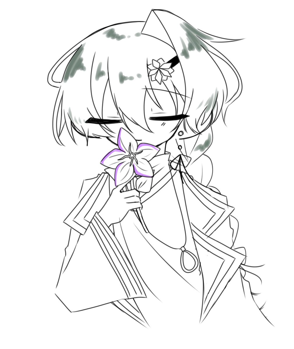 mashumaro910's tweet photo. きょどその子❣️手に持ってるお花はキキョウです https://t.co/1rJh5oRKo5