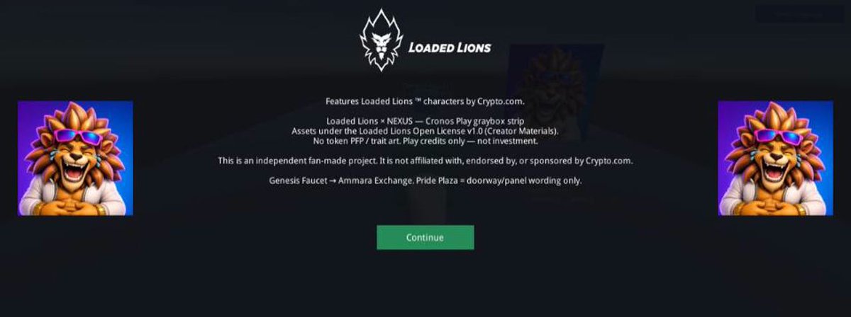 x111xCrypto's tweet photo. @LoadedLions_CDC Independent fan-made project, not affiliated with, endorsed by, or sponsored by https://t.co/2XFDETeK1A. Loaded Lions art used under the Open License v1.0. Testnet only, play credits only, not an investment. https://t.co/SFONhWxOCu