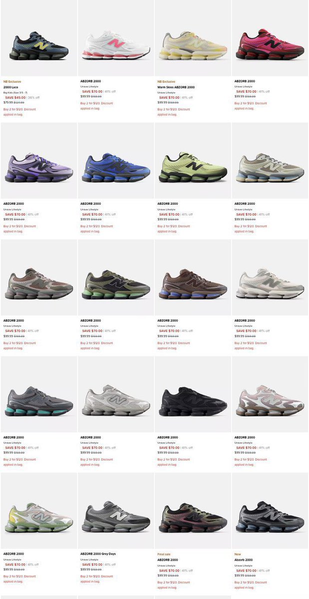 snkr_twitr's tweet photo. AD: 2 for $120 at checkout 
New Balance ABZORB 2000

Shop -> https://t.co/ar3zELZRkG https://t.co/EssXTEY7eb