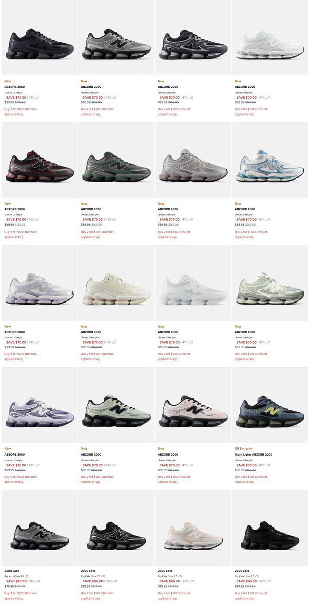 snkr_twitr's tweet photo. AD: 2 for $120 at checkout 
New Balance ABZORB 2000

Shop -> https://t.co/ar3zELZRkG https://t.co/EssXTEY7eb