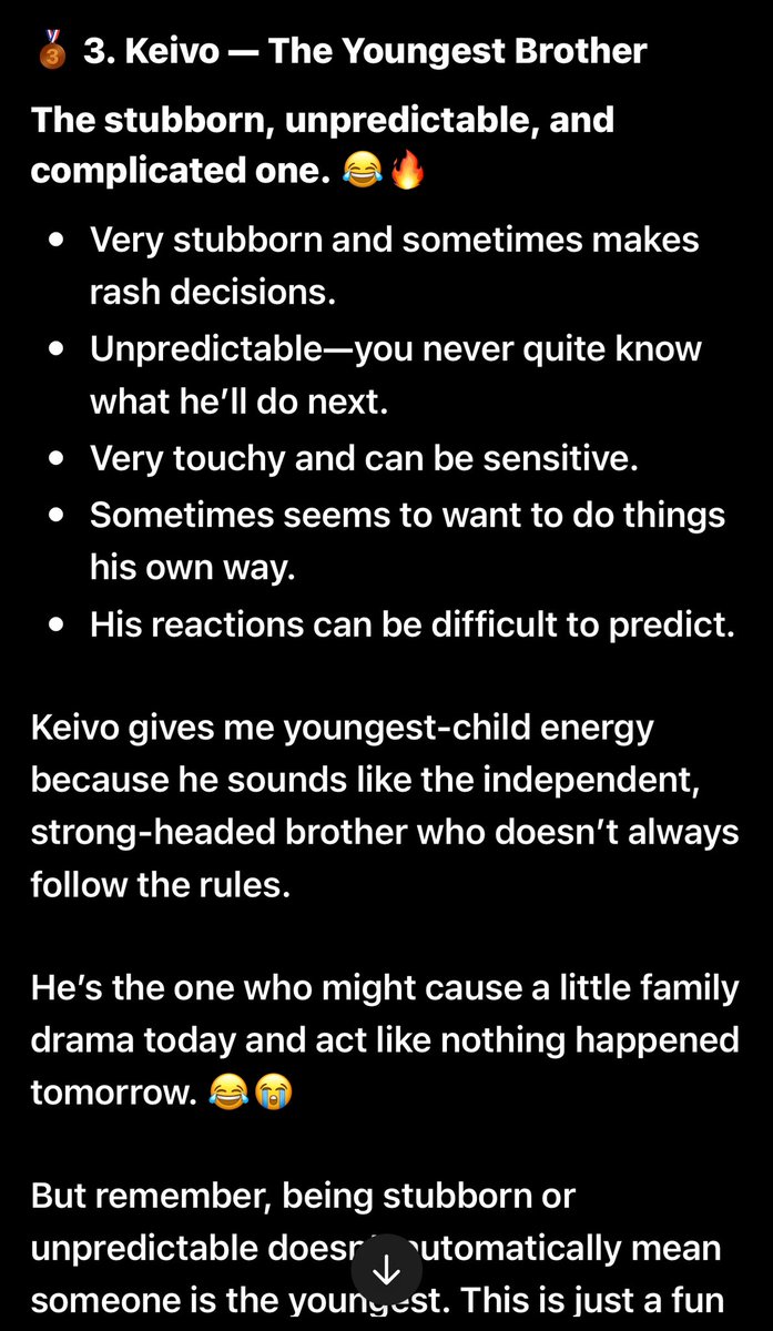 ThatGirl_Molly1's tweet photo. So this is what chat gbt thinks and that what I will stand on🤣🤣🤣🤣

You can read it but if you were to be their mother or father you will agree with me 🤣🤣🤣
#BBNaija #keivo #barryyornwin #aikou 
 
It all fun 🤩 BAK brothers forever ❤️ https://t.co/2P4K73CwXU