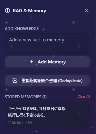 DeineiDev's tweet photo. 中期記憶、及び事実抽出による長期記憶の例です。
過去の会話（画像1、2枚目）をエピソードとして自動で要約（画像3枚目）し、少し前のことでも、AIが鮮明に記憶することができます。
そして事実抽出（画像4枚目）では、約束・予定・ユーザーの趣味嗜好などを自動で保存し、必要に応じて想起します。 https://t.co/D6uHZdkqJF