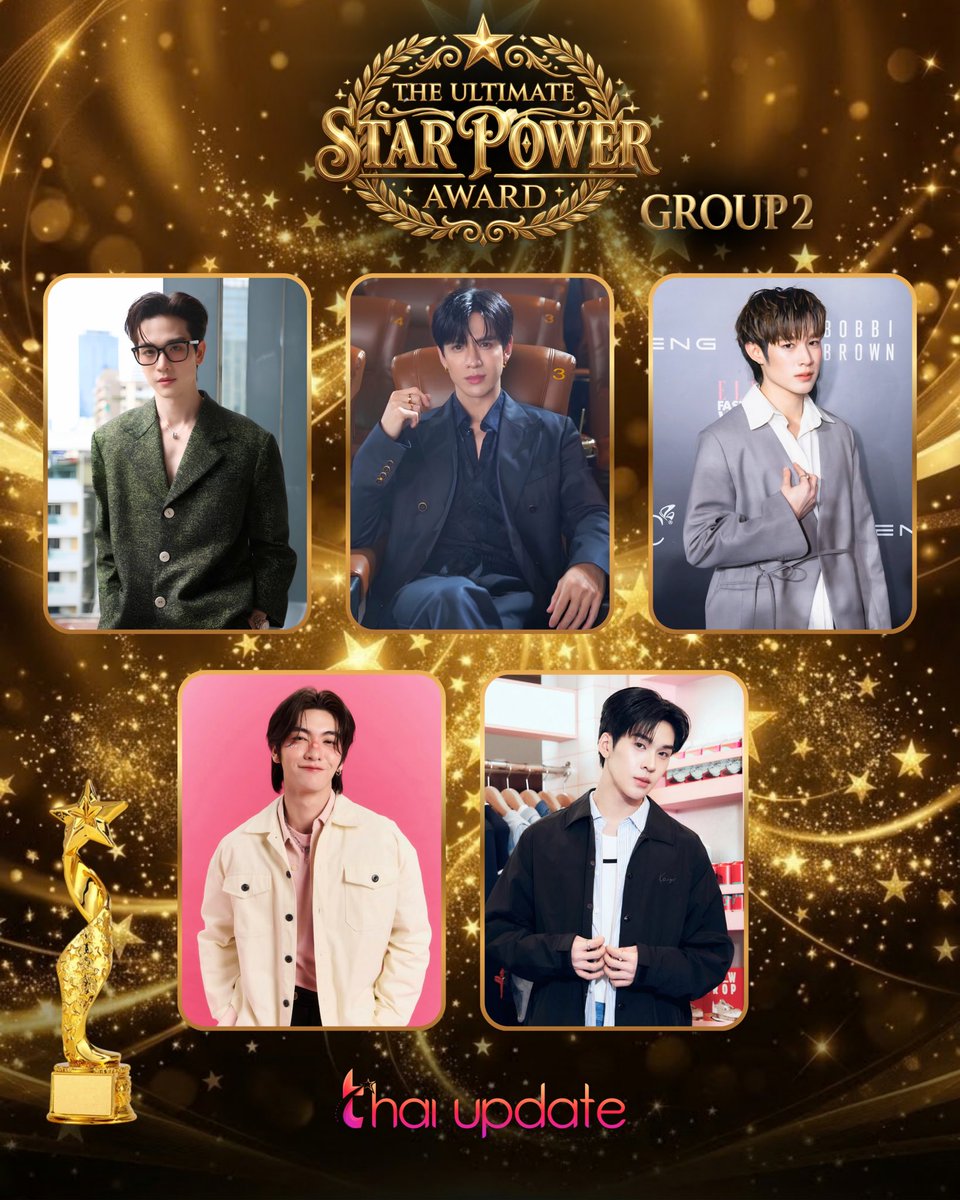 thaiupdate2021's tweet photo. The Ultimate Star Power Award—Group 2

Vote Here 🗳️👉🏻 https://t.co/fAfrd6ql58

#tongtong #filmthanapat #natasitt
#Bosschaikamon #auautnp
🏆 
#thaiupdate2019 
#thaiupdateawards2026 https://t.co/tzaJ8GX5mO