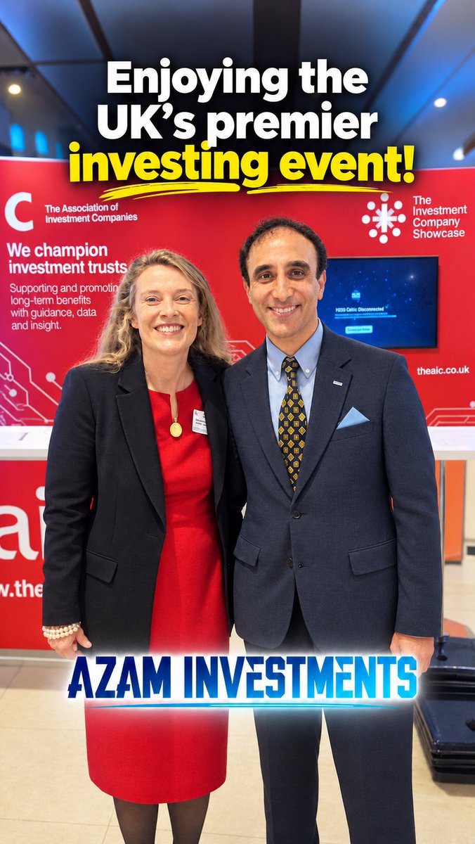 NadeemAzam's tweet photo. I attended the AIC Investment Company Showcase in the City of London on Friday. The conference hosted investors and industry professionals for a day of presentations, discussions and networking.
#AICShowcase #UKEquities #Investing #InvestmentTrusts #InvestmentCompanies #AICPRESS https://t.co/retCidMsPr