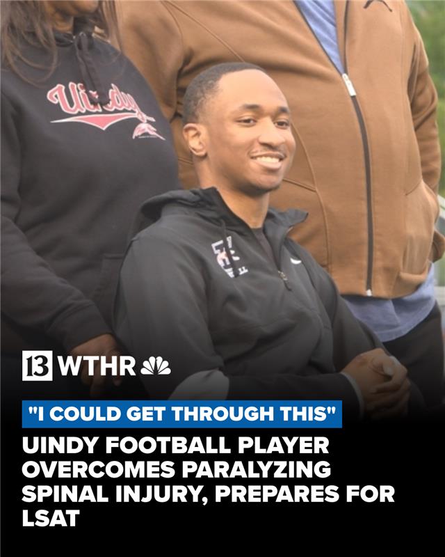 WTHRcom's tweet photo. The University of Indianapolis starting defensive back suffered a spinal injury that changed his life, but he leaned on perseverance, family and his UIndy community to help him get back on track.
 
Tap the link in bio to read more about Larry Burks Jr.'s story. https://t.co/GE0tGsAQlE