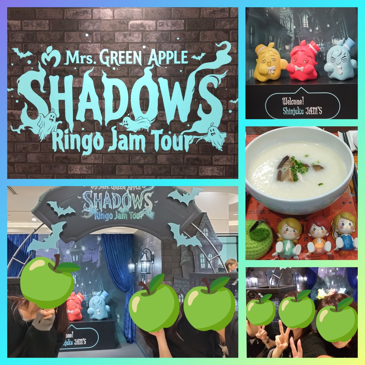 MAEverview's tweet photo. SHADOWS ポップアップ@新宿🍏

記念撮影を自撮りタイマーで撮ろうとアタフタしてたら
撮りましょうか？とお声がけしてくださった優しいJAM'Sさん😭
ありがとうございました🙏

参戦は来月ですが
テンションあがりまくり⤴︎
11/28の方よろしくお願いします🥰

#MrsGREENAPPLE https://t.co/jv392VNsrJ