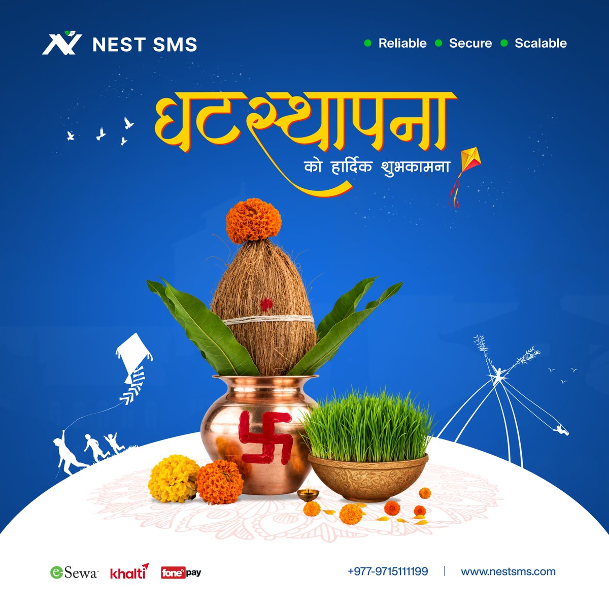 nestnepal's tweet photo. घटस्थापनाको हार्दिक मंगलमय शुभकामना!!💙
.
.
#NestNepal #NestSMS #DashainSpecial #NepaliFestivals #BulkSMSinNepal #FestiveJoy https://t.co/CDRyLwWl2E