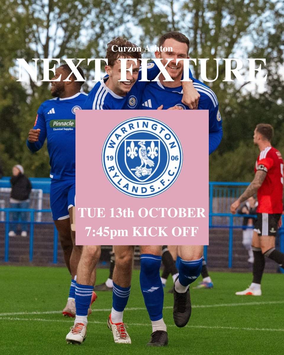 CurzonAshton's tweet photo. 💙 Next up for the Nash

🆚 Warrington Rylands
📆 Tuesday 13th October
⌚️7:45pm Kick Off
📍Quickline Logistics Arena

#BackTheNash | #TheNextStepTogether https://t.co/9UetJBBljk