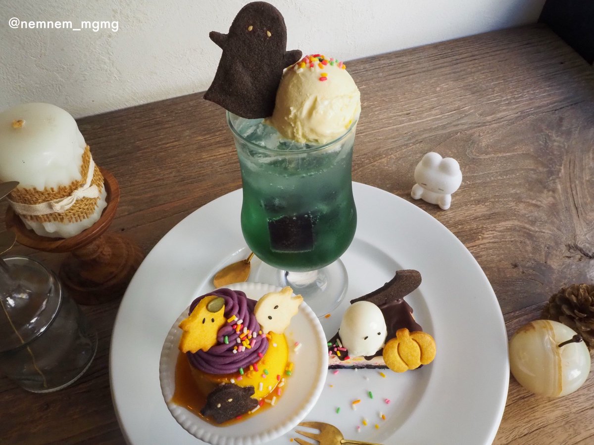 nemnem_mgmg's tweet photo. 神奈川・横浜にあるカフェでねむちゃんたちとハロウィンパーティー 🐰🎃👻 https://t.co/o7PptmfgxO
