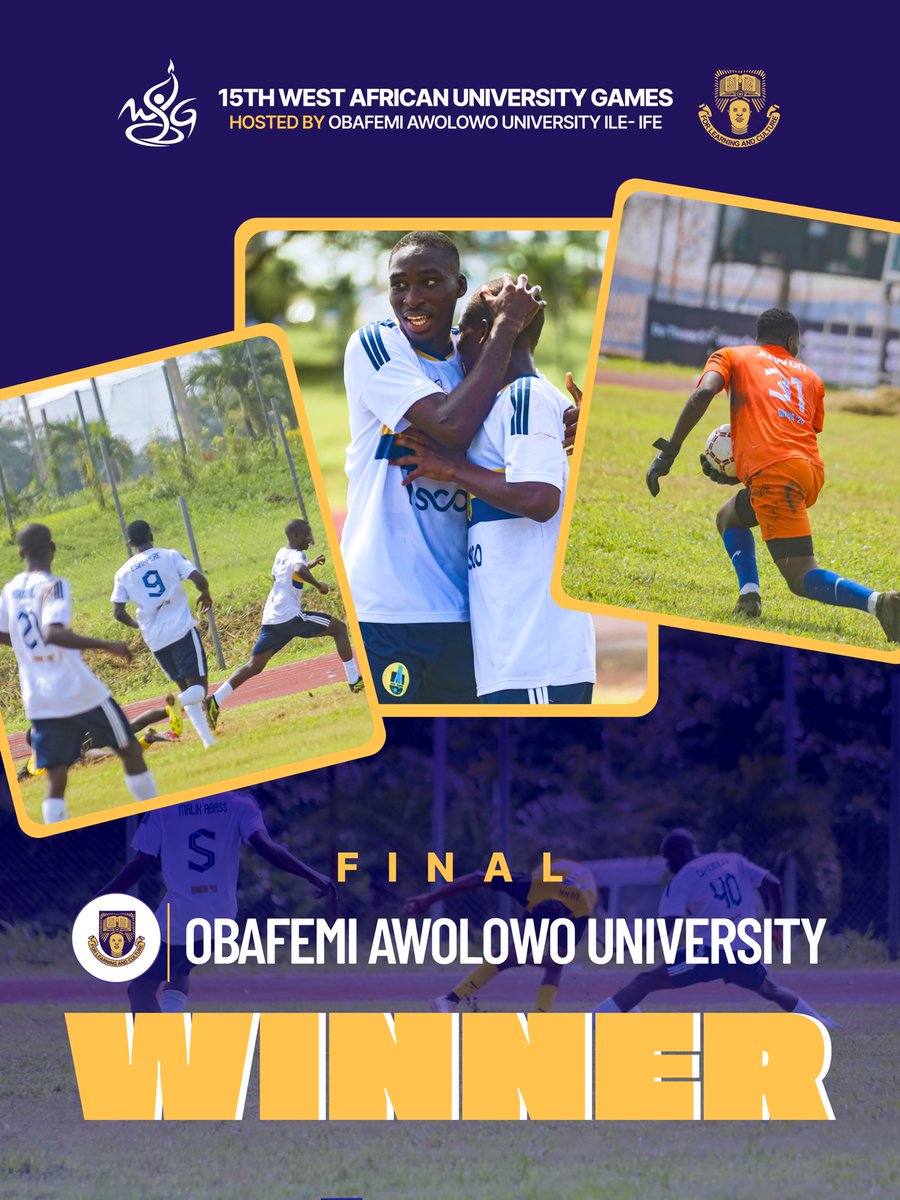 waug_26's tweet photo. HOSTS TODAY. CHAMPIONS FOREVER.

OAU hosted WAUG 2026. After a tense 1–1 draw, Great Ife held their nerve to beat Lead City 5–4 on penalties.

The trophy stayed in Ile-Ife🏆The bragging rights belong to Great Ife!🏅

WHAT A WAY TO MAKE HISTORY!

#OAUWAUG2026 https://t.co/AKaUqVpUy5