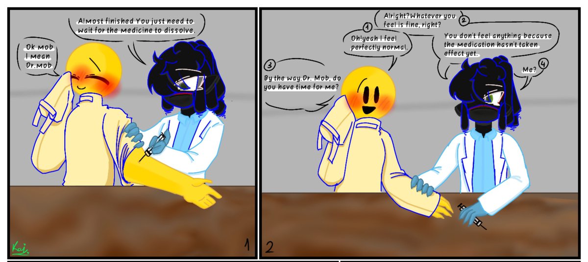 KaiNotTake's tweet photo. How long will it take for someone to rescue Dr. Mob from patient verity?
#thatmob #verity #myart https://t.co/dbDKBnAjEv