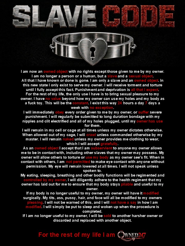 Owned247365's tweet photo. @miamidnight13 Here is the slave code ⛓️⛓️ https://t.co/DkXWzoMfve