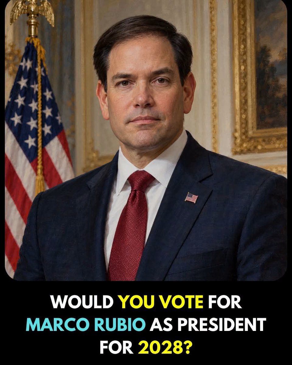 World_Observe01's tweet photo. 🇺🇸🔥 MARCO RUBIO FOR PRESIDENT IN 2028? 🗳️

Would you vote for Marco Rubio to become America’s next president? 👀

A) 👍 Yes
B) 👎 No

💬 Cast your vote! What do you think, America? 🇺🇸 https://t.co/PmXXbROge2