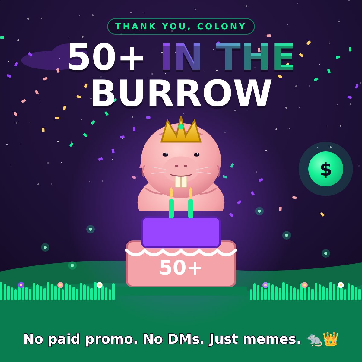 MULLCOIN's tweet photo. 50+ in the burrow already 🐀🕳️
No paid promo. No DMs. Just memes and a naked mole rat.
Thank you, colony 👑

$MULL https://t.co/btvCZGC7Yh
