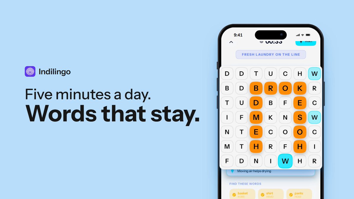 indilingo's tweet photo. Vocabulary sticks better when you have to go looking for it.

Indilingo's Word Maze hides words in a letter grid. Five minutes a day.

https://t.co/Ut9LnK99Xl https://t.co/WBw5tum7L1