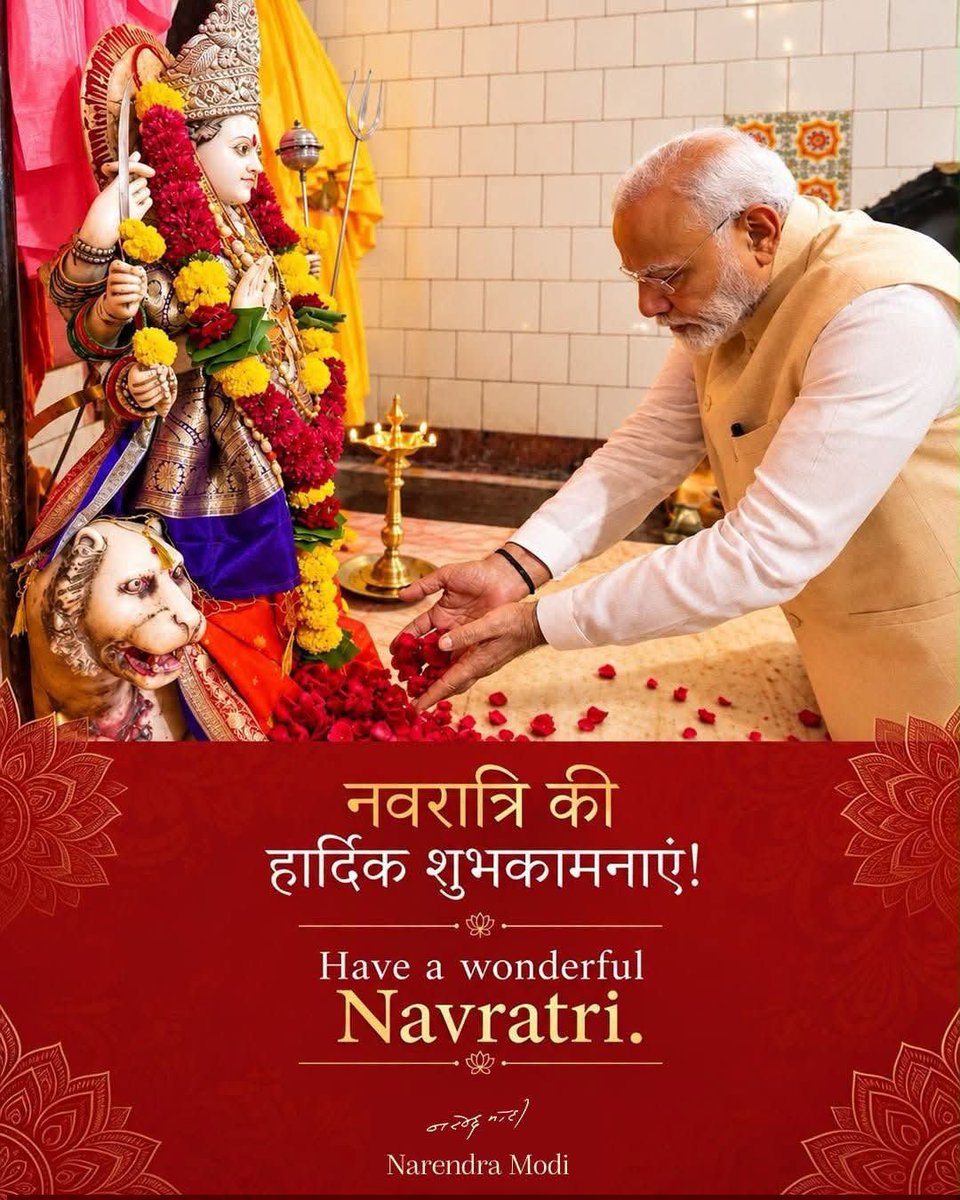 BJP4TSOBCMorcha's tweet photo. Heartfelt greetings on the grand festival of Shakti Puja, Sharadiya Navratri. 

Jai Mata Di! 🚩 https://t.co/zD6Vk6NNxP