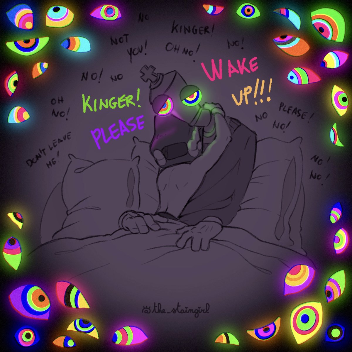 the_staingirl's tweet photo. Day 11: Comforting Nightmare 
…some things are just inevitable…
#tadc #caine #kinger #RLtober https://t.co/C25fTG1x3s