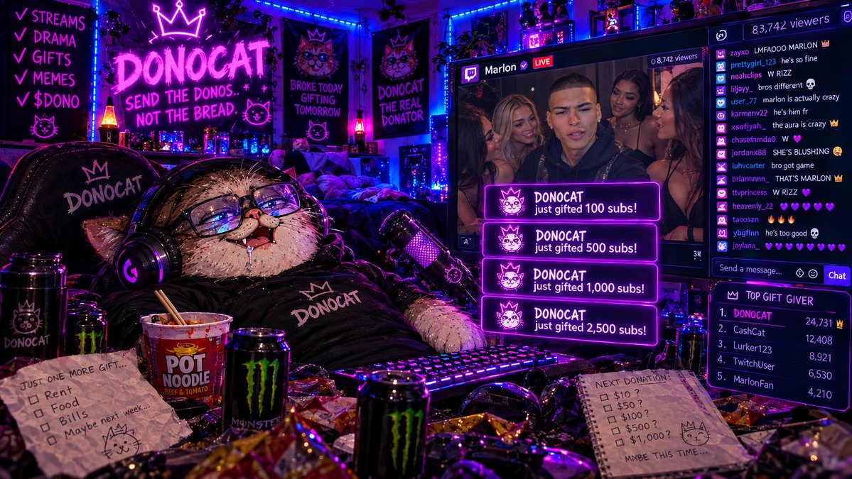 DonoCatCoin's tweet photo. “@Mar3lg rizz her up bro” - DONOCAT
#marlon #w https://t.co/zWQxbDrX4e