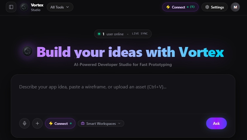 VortexAI_ui's tweet photo. @igdmag "Building Vortex AI—a native desktop developer studio built to stop tab-swapping between code editors and AI prompts!

Features a talking canvas, inspector, voice chat, and multi-stack support (Python, React, C++).

Free on the Microsoft Store (link in bio 🌐) https://t.co/SvKN6yajf1