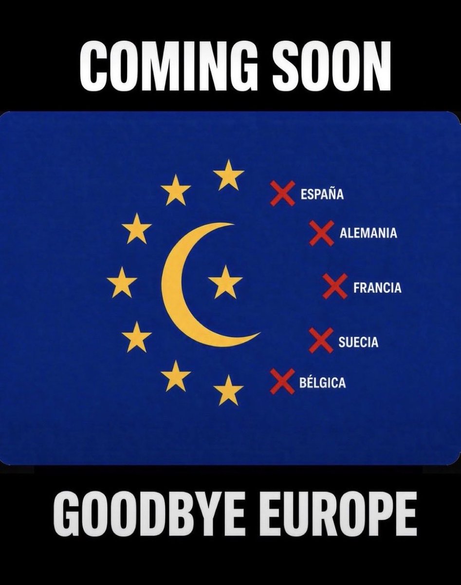 Ummahpwr's tweet photo. Goodbye Europe, salaam Eurabia. Brothers keep breeding, the math is overwhelming. Every Muslim newborn is a European citizen. Muslim majority is near, LET’S BRING THIS BITCH DOWN 💪🏽☪️ https://t.co/Z428OFFmOe