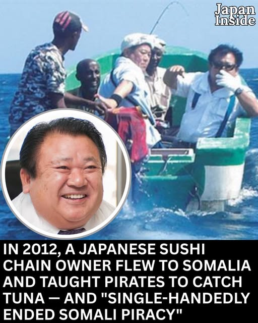 ImtiazMadmood's tweet photo. In 2011, Somali pirates attacked 237 ships and were holding hundreds of sailors hostage at a time, waiting for ransoms in the millions.

Most Americans knew the problem from one incident — the 2009 hijacking of the Maersk Alabama and its captain, Richard Phillips, which ended with Navy SEAL snipers and became the Tom Hanks movie Captain Phillips.

Two years later, warships from the US, EU, NATO, China, India and Japan were patrolling the Gulf of Aden, and none of it had stopped the attacks.

Then a sushi restaurant owner from Tokyo went to the coast to talk to the pirates.

His name is Kiyoshi Kimura, owner of the Sushi Zanmai chain — the man Japan calls the Tuna King, who paid a record $3.2 million for one bluefin this January.

According to his own account, he went around 2012 and concluded the pirates were out-of-work fishermen whose waters had been emptied by foreign trawlers.

So he says he gave them four fishing boats, taught them to catch yellowfin tuna, built freezers to hold the catch, and promised to buy every fish.

"They didn't even like pirating," he said. "I suggested that they catch tuna instead, and make a proud living for their families."

Somali attacks fell from 237 in 2011 to 15 in 2013, and by 2015 the hijackings had stopped.

The International Maritime Bureau credits navies, armed guards, hardened ships and Somalia's government.

Kimura's name is not on that list, and no one outside his own interviews has measured what four boats on one stretch of coast actually did.

Which is how a sushi man from Tokyo came to be credited, online and forever, with "single-handedly ending Somali piracy."