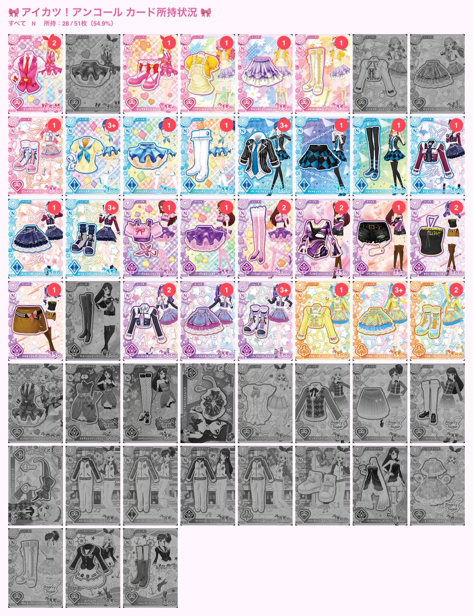 gop6s8's tweet photo. 【交換】アイカツ！アンコール カード

《譲》1、3枚目
《求》2、4枚目(Nはグレーのカード)

同じくらいのレアリティ同士でお願いいたします！
Nのみの場合は3枚以上の交換のみ
郵送、池袋･吉祥寺手渡し可能

お気軽にお声掛けください🙇‍♀️ https://t.co/8uyiPsp2yW