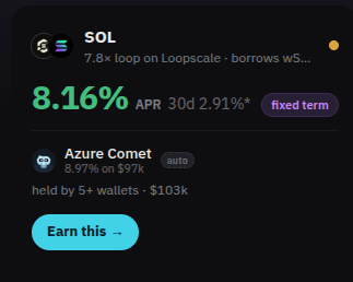 YieldCircle's tweet photo. @save_finance Imagine just holding $SOL and leaving ~8% on the table

@save_finance loop options coming soon :) https://t.co/6vpcy9TO9V