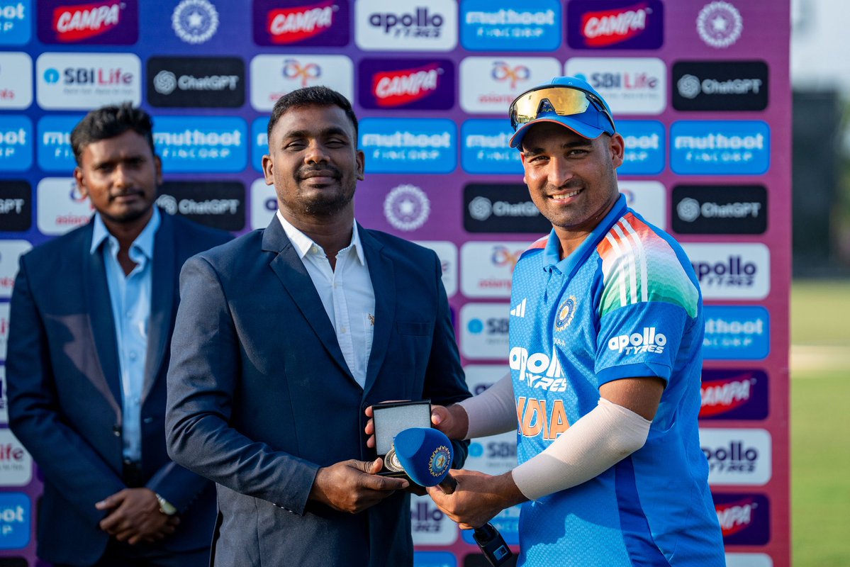 CApondicherry's tweet photo. Vipraj Nigam shines with an impressive all-round performance to claim Player of the Match award. 👏🏻

#CAP #CricketAssociationofPondicherry #PondicherryCricket #INDvsAUS https://t.co/1tmER9kDig