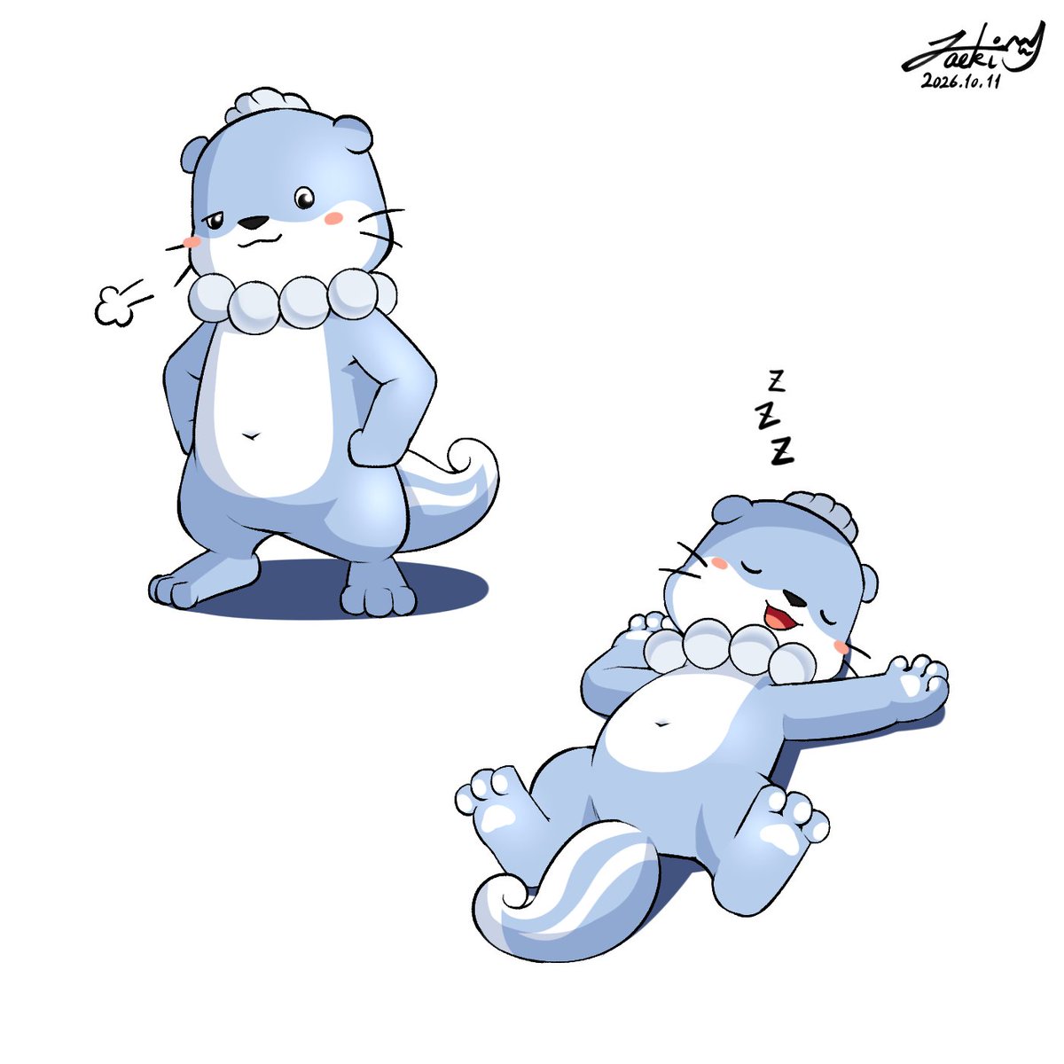 Jaeki_PJW's tweet photo. local mascots of Jinju and Seoul https://t.co/iSjcmpz81r