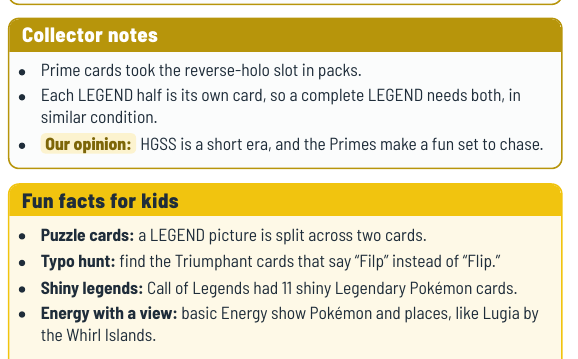 JaeBugzCards's tweet photo. Era 6: HeartGold SoulSilver, Feb 2010 – Feb 2011.

Puzzle cards! A LEGEND Pokémon is split across two cards, and you need both halves to play it.

Sunday typo hunt: two Triumphant cards say "Filp" instead of "Flip." 🔍

#PokemonTCG #PokeParents https://t.co/UApj0sfFsj