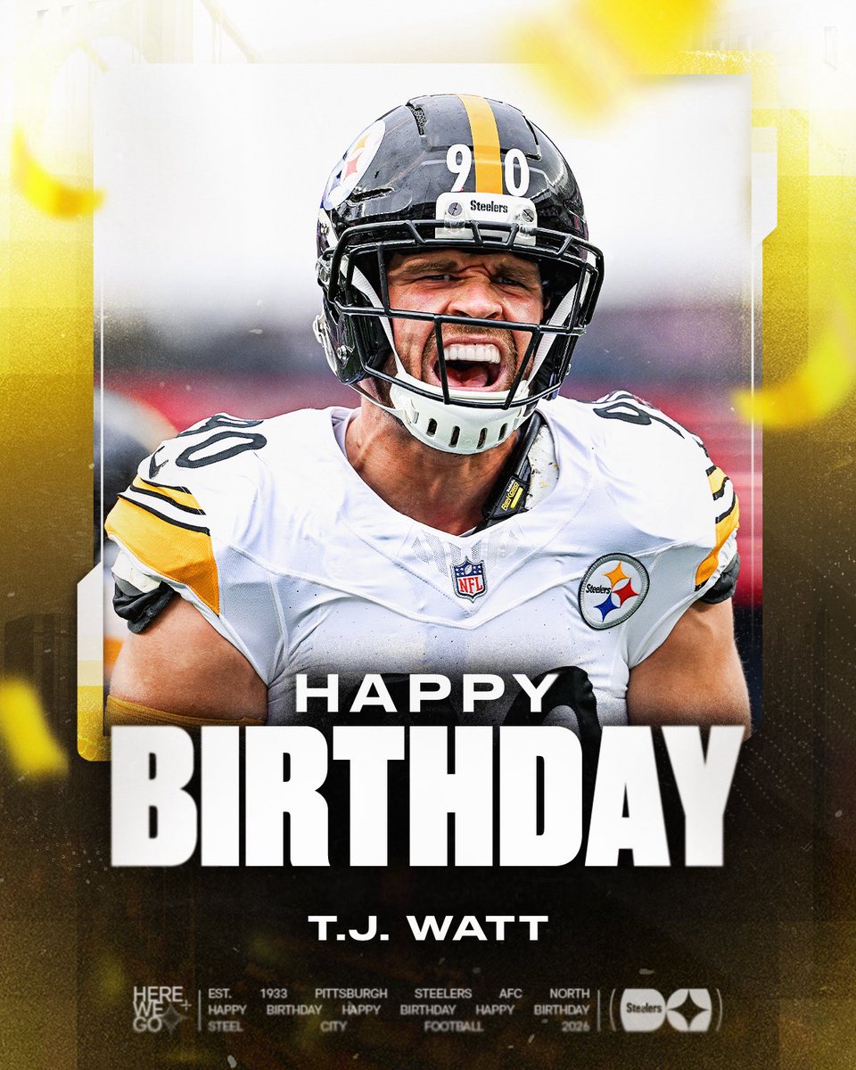 steelers's tweet photo. HBD TJ 🥳 https://t.co/NHSbWXfUQi