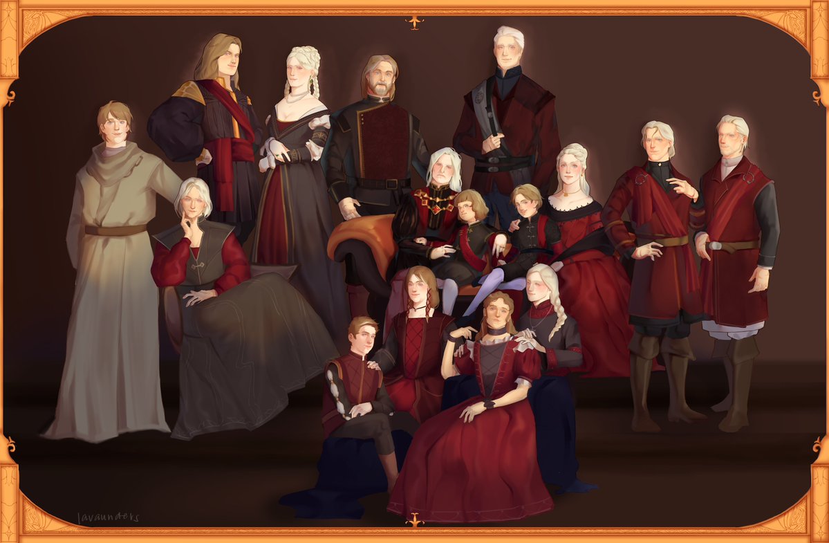 lavaunders's tweet photo. house targaryen but it's really just aerion's side of the family and his neverending list of giant kids with his husband ❤️ #dunkaerion https://t.co/5myVbbceu4