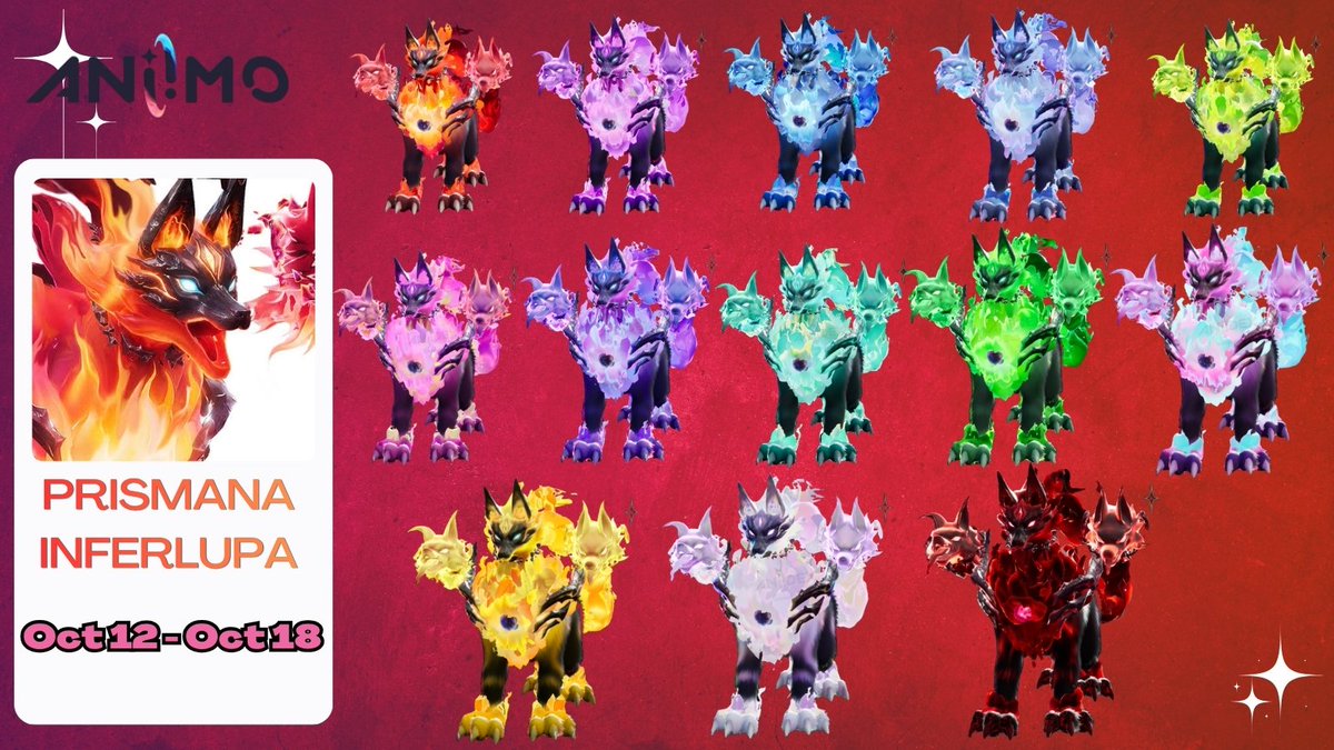 lulunikk's tweet photo. Prismana Inferlupa is TOMORROW!❤️‍🔥 

Which color are you guys wishing to get?

I really want one of the purples or pinkss

#Aniimo https://t.co/WMfjfwzCbS