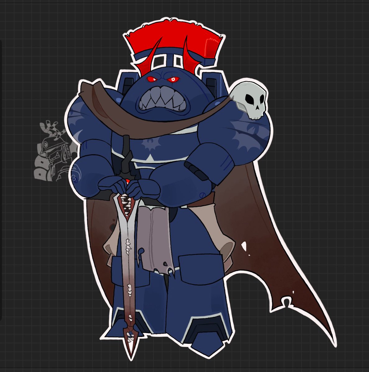 baydoonicorns's tweet photo. shyly presenting my sk ocs… some aspects of their designs are based off rlly cool people (hi) but their main inspo are the Night Lords from Warhammer &amp; the Coagulators. And bats. 🌝 they’re called the Nocturnals

#spaceking #spacekingoc #flashgitz https://t.co/YAFFHCofrX