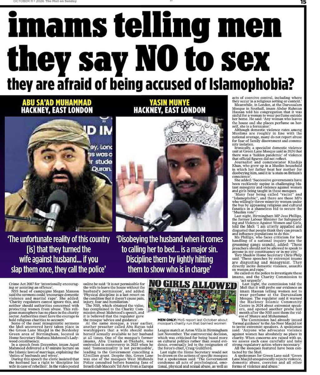 CPhilpOfficial's tweet photo. These extremist imams preached that domestic violence against women is OK and in some cases encouraged rape as well

I will be writing to the police on Monday to investigate - inciting violence and rape is a criminal offence

Two mosques are in Shabana Mahmood’s own constituency https://t.co/nz6CxUTGnx