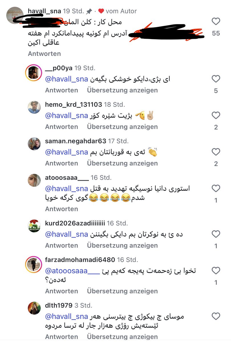 mardin5796's tweet photo. این هم یکی دیگر از کسانی که به دنبال قتل و سر به نیست کردن من به دلیل پادشاهی‌خواه بودن است! تعدادی از کلمنت‌ها رو هم ضمیمه کرده‌ام که آدرس محل کارم را منتشر کرده‌اند که این هفته به حسابم برسند! تک تک موارد به پلیس گزارش داده شده و تا آخرش پای ایران و شاه می‌مانم.
نیاز به کمک و همراهی شما برای بلند کردن صدایم دارم! چگونه به این راحتی می‌توان داخل آلمان با سر بریدن و تجاوز و قتل تهدید کرد اما هیچ واکنشی نشان داده نشود؟
@akhtar1989 
@besmaili 
@MazdakBAMDADAN2 
لطفا صدای کردهای پادشاهی‌خواه المان باشید ✌🏻
#جاويدشاه‌