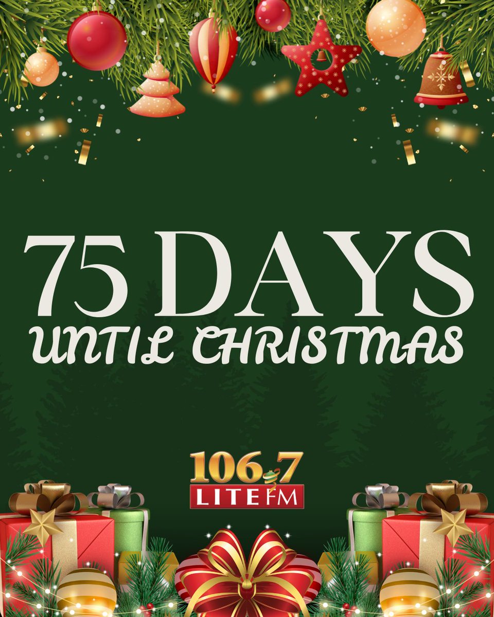 1067Litefm's tweet photo. Christmas comes in 75 days! 🎄❤️ What are you most excited for this holiday season? ✨ https://t.co/Ihed3lebJK