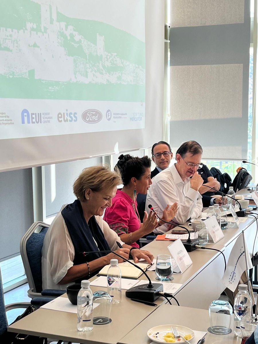 CER_EU's tweet photo. Our final panel at #TheBodrumRT considered how to rebalance the Middle East. Our speakers were @aneichhorst @EUinEgypt, Ellie Geranmayeh @ecfr, @TarekmOsman @EBRD &amp; @soliozel2 @kocuniversity, chaired by CER_IanBond https://t.co/oa5xQbglvb