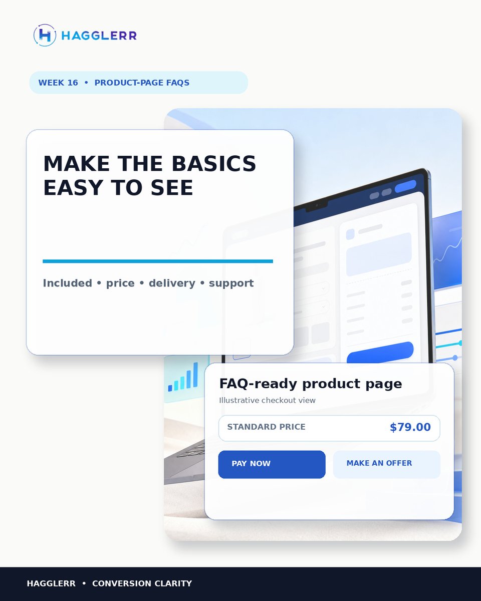 HagglerrApp's tweet photo. Before buyers pay, make the basics easy to see: what is included, total cost, delivery, and support. https://t.co/FyLE9BpJyv