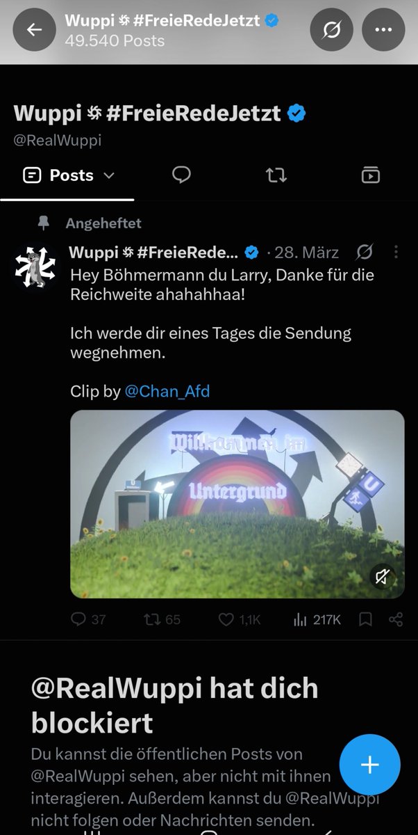 Logenzerleger's tweet photo. Fremdscham des Todes: 
#RealWuppi blamiert ganz X mit verkrüppeltem Hauptschul-Englisch an #Rubio, kriegt keinen geraden Satz raus und dient im DC als „Junior Siffer; Fren; Mitglied“. 
Nach außen Freiheitskämpfer, intern der billigste Laufbursche im Siff-Bodensatz. 
Cringe. https://t.co/o2vRQcjj0k