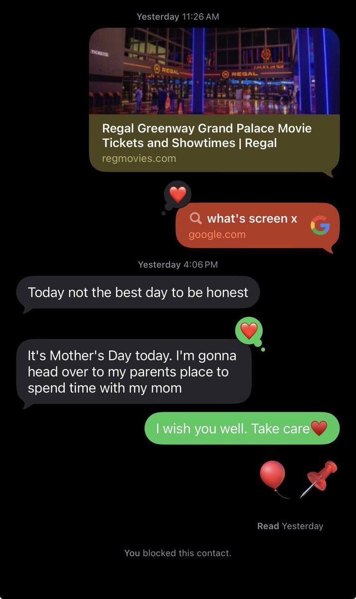 AffluentMist's tweet photo. I BLOCKED HIM over this and I need y’all to be HONEST 

He cancelled our movie date to spend time with his mom.

Mind you:

He didn’t decide this until 4 PM.
Our movie wasn’t starting until 10:45 PM.
He didn’t suggest another day or make any effort to reschedule. He just cancelled.