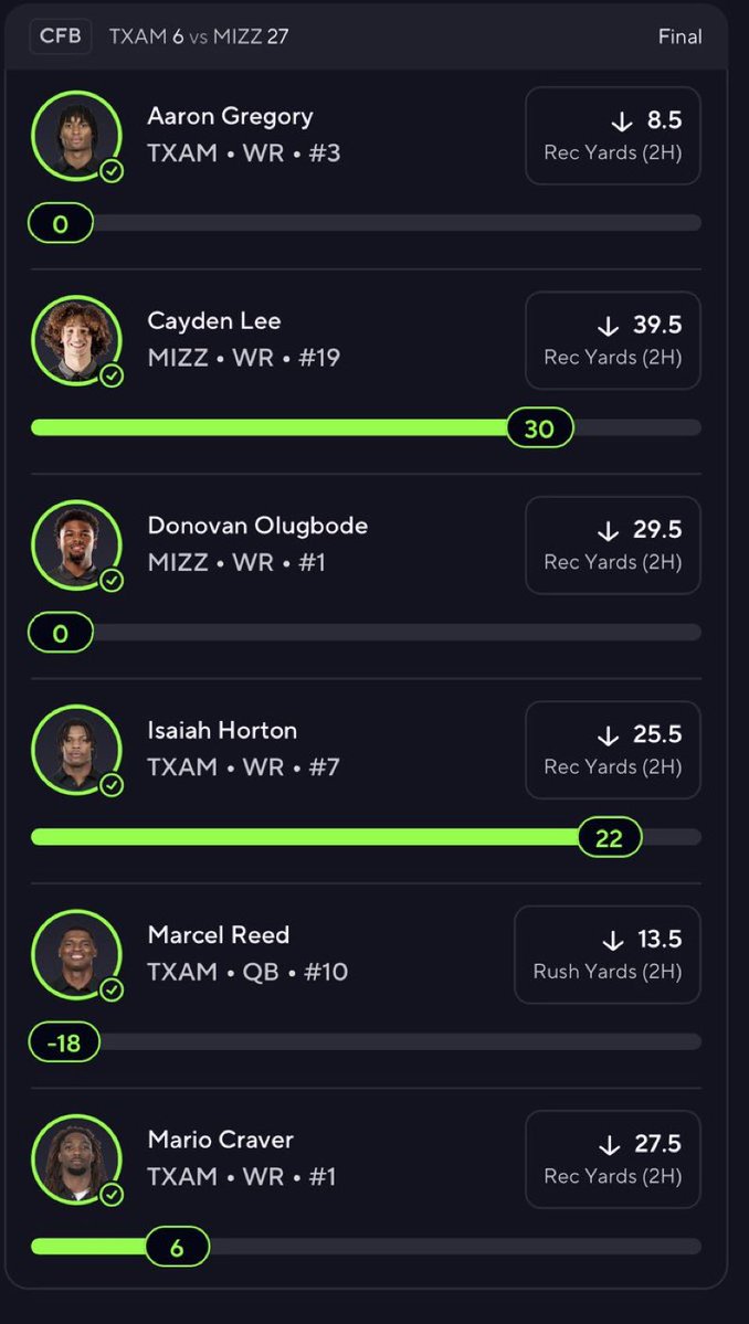 JayWilliam9mj's tweet photo. BANG CFB 2H 6 MAN!!! ✅‼️🎯☢️🤑

https://t.co/4hJtQ9voHi

#gambleX #gambletwitter #prizepicks https://t.co/QXlelUPsKV