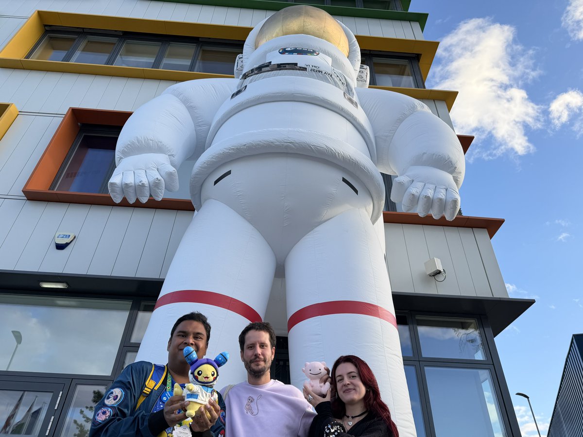 mynameissport's tweet photo. Great to meet @pokemondealsuk in person at @esa #WorldsSpaceWeek. We enjoyed showing off our #ESAxPokemon and #pokemon stuff. Had a nice chat to them and kind to drop me back to train station after the event. https://t.co/SIrNhvBKBD