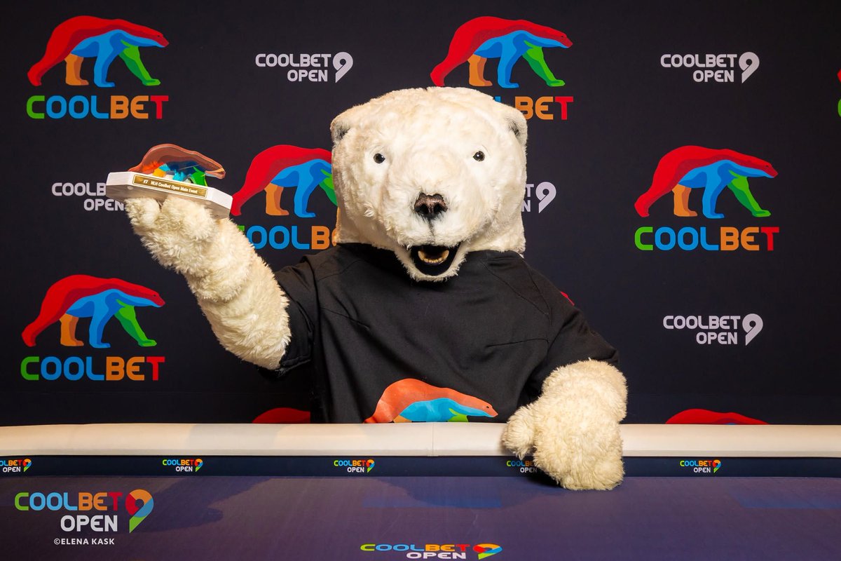CoolbetOpen's tweet photo. POV: You came to play poker, but Coolbear came to become the main character. 🐻‍❄️

A few highlights from Coolbear’s very busy Coolbet Open 2026 schedule 🤩 

Professional mascot. Part-time celebrity. Full-time troublemaker.

#CoolbetOpen #CoolbetOpen2026 #Coolbear #Coolbet https://t.co/UwkzfsPL2f